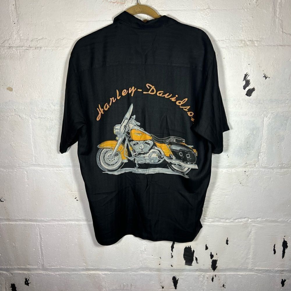 Harley-Davidson Black Shirt with Orange Motorcycle Design